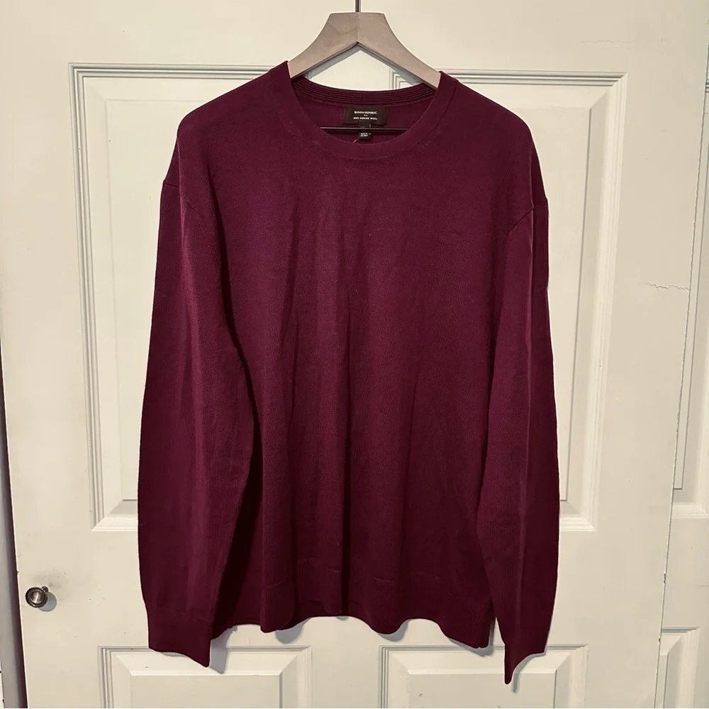 Banana Republic | Sweater | Merino Wool Sweater | Bright Wine Preppy Office Wear - Picture 1 of 6